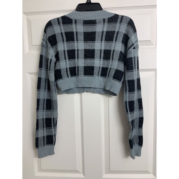 Arizona Jeans Co. Plaid Y2K Cropped Button Up Sweater Size S - Picture 3 of 8